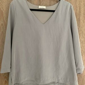 Everly Long Sleeve Gray Top Size Large